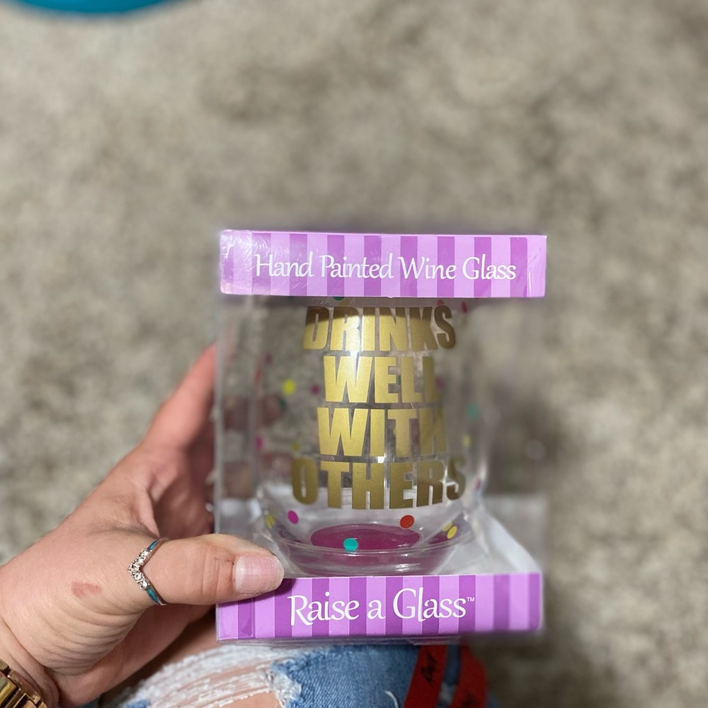 Hand painted wine glass